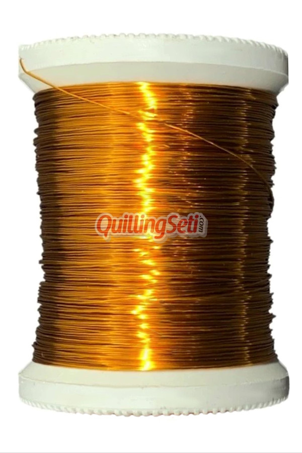 quillingseti koyu sarı renk filografi teli 100 gr, 150 mt - qs-108, qs-flgrftl-108, filografi malzemeleri, Quilling Seti