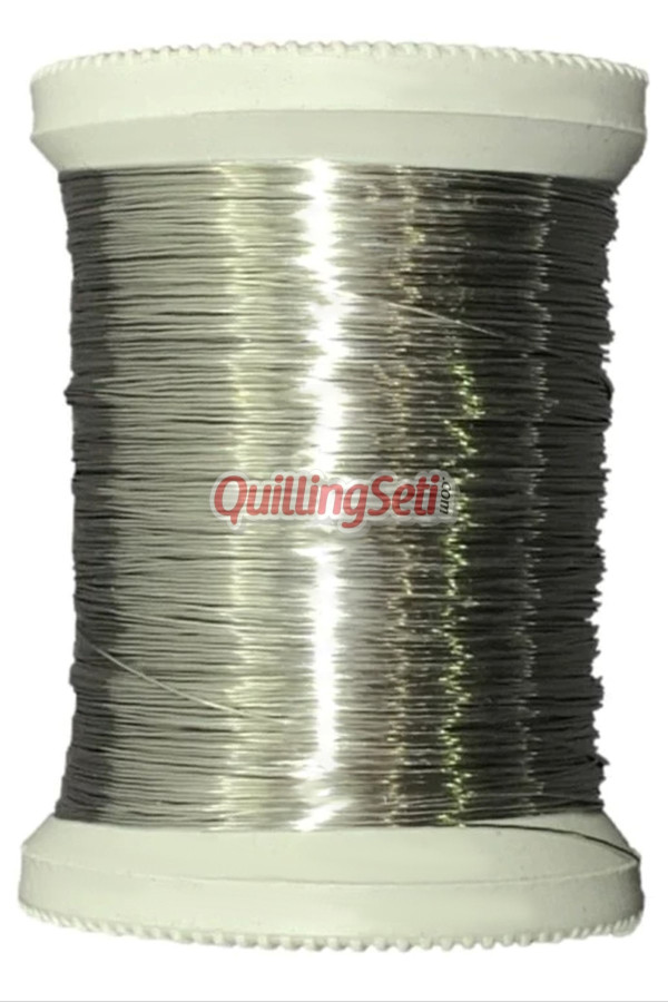 quillingseti gümüş nikel renk filografi teli 100 gr, 150 mt - qs-103, hft-1003, filografi malzemeleri