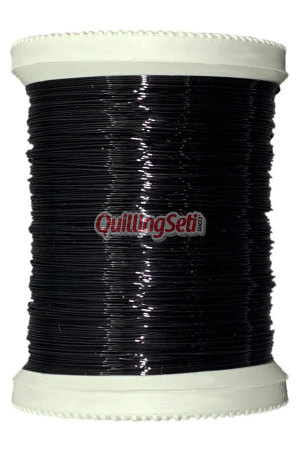quillingseti siyah renk filografi teli 100 gr, 150 mt - qs-115, qs-ft-1015, filografi malzemeleri
