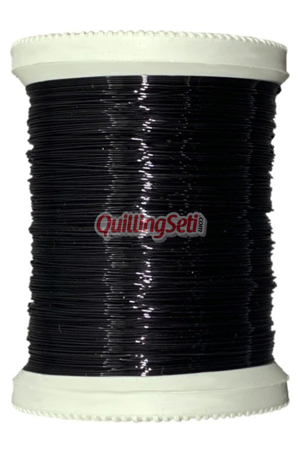 quillingseti siyah renk filografi teli 100 gr, 150 mt - qs-115, qs-ft-1015, filografi malzemeleri, Quilling Seti