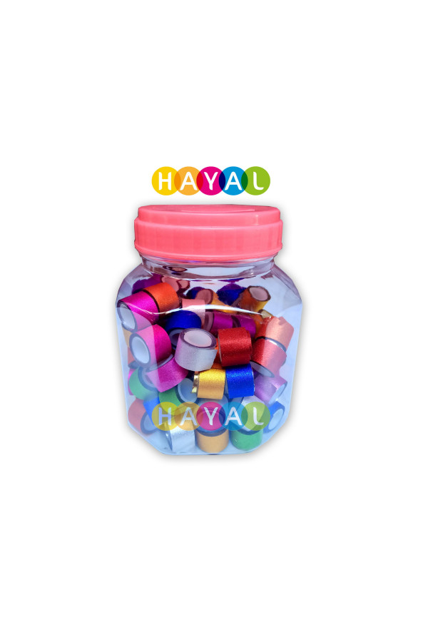 simli ve renkli mini dekoratif bantlar - 90 adet, rves-bnt-90, i̇ş eğitimi malzemeleri, Quilling Seti