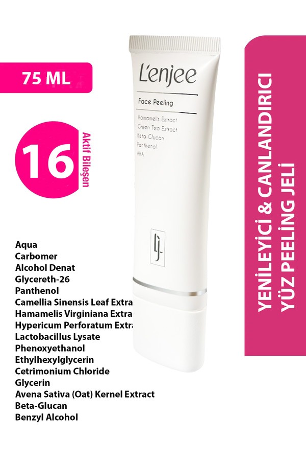 hassas ciltler i̇çin fermente laktik asit peeling jeli, yenileyici ve aydınlatıcı bakım 75ml, 8684707045148, kozmetik, Lenjee