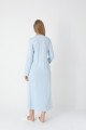 Mavi dantel detaylı viskon lohusa gecelik ve uzun sabahlık takımı Erdeniz 2303 - QuillingSeti.com