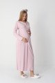Pudra dantel detaylı viskon lohusa gecelik ve uzun sabahlık takımı Erdeniz 2303 - QuillingSeti.com