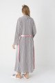 Pudra Renkli, Dantel Detaylı, Uzun Kollu Lüks Erdeniz 2305 Jakarlı Sabahlıklı Lohusa -Hamile Pijama Takımı | QuillingSeti.com