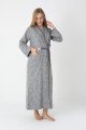 Antrasit Renkli Dantel Detaylı Uzun kollu  2310 Lohusa/Hamile Gecelik Takım - Kolay Emzirme | QuillingSeti.com