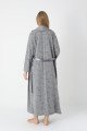 Antrasit Renkli Dantel Detaylı Uzun kollu  2310 Lohusa/Hamile Gecelik Takım - Kolay Emzirme | QuillingSeti.com