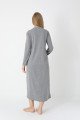 Antrasit Renkli Dantel Detaylı Uzun kollu  2310 Lohusa/Hamile Gecelik Takım - Kolay Emzirme | QuillingSeti.com