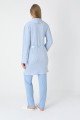 Erdeniz 3442 Jakarlı Sabahlıklı 3lü Lohusa Hamile Pijama Takımı | QuillingSeti.com