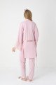 Erdeniz 3444 Pudra Renkli Dantelli 3lü Lohusa Pijama Takımı - QuillingSeti.com