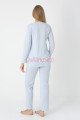Mavi Renkli Derin Patlı, Erdeniz 3452 Sabahlıklı 3lü Lohusa Hamile Pijama Takımı | QuillingSeti.com