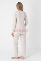 Bej Renkli Derin Patlı, Erdeniz 3452 Sabahlıklı 3lü Lohusa Hamile Pijama Takımı | QuillingSeti.com