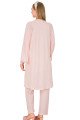 Pembe Renkli Derin Patlı,  33007 Sabahlıklı 3lü Lohusa Hamile Pijama Takımı | Lohusa-Sepeti.com