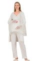 ekru renkli, dantel detaylı, uzun kol ve derin patlı,  33009 sabahlıklı 3lü lohusa hamile pijama takımı, 8509990040512, lohusa pijama takımları, Lady