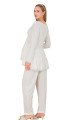 ekru renkli, dantel detaylı, uzun kol ve derin patlı,  33009 sabahlıklı 3lü lohusa hamile pijama takımı, 8509990040512, lohusa pijama takımları, Lady