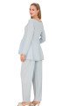 bebe mavi renkli, dantel detaylı uzun kol, derin patlı,  33009 sabahlıklı 3lü lohusa hamile pijama takımı, 8509990040475, lohusa pijama takımları, Lady