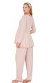 bebe pembe renkli derin patlı, dantel detaylı,  33009 sabahlıklı 3lü lohusa hamile pijama takımı, 8509990040437, lohusa pijama takımları, Lady