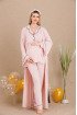 Pembe Renkli Derin Patlı, 33001 Sabahlıklı 3lü Lohusa Hamile Pijama Takımı