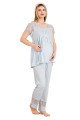 bebe mavi renkli dantel detaylı,  33200,  2li lohusa hamile pijama takımı, 8509990040802, lohusa pijama takımları, Lady