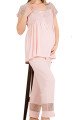 bebe pembe renkli dantel detaylı,  33200,  2li lohusa hamile pijama takımı, 8509990040765, lohusa pijama takımları, Lady
