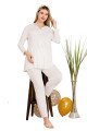 Ekru Renkli Dantel Detaylı, 33201 2li Lohusa Hamile Pijama Takımı | Lohusa-Sepeti.com
