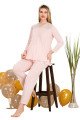 Bebe Pembe Renkli Dantel Detaylı, 33201,  2li Lohusa Hamile Pijama Takımı | Lohusa-Sepeti.com