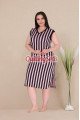 siyah renk ve pembe çizgili 8804 kadın kolsuz büyük beden anne gecelik, tunik, 2xl-8804, büyük beden battal tunik - gecelik
