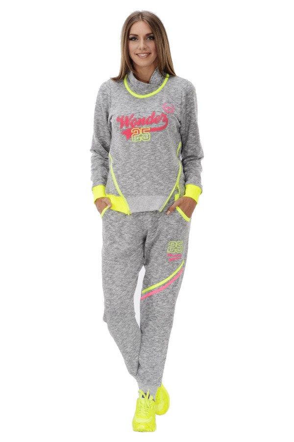 kadın gri renkli eşofman takımı tknr 16317, tknr-16317, teknur pijama takımı, Teknur