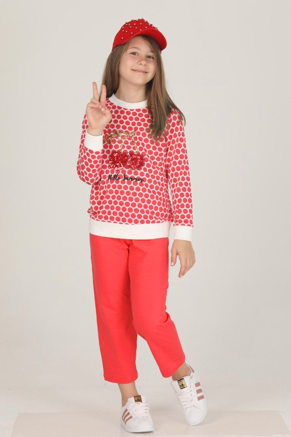 kırmızı renkli pamuklu i̇ki i̇plik tknr 42014 kız çocuk pijama takımı, tknr-42014, teknur pijama takımı, 7cb46e45fe604bc9a61a35dcca7e421c