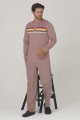 Kiremit Renk, Modal Kumaş, Uzun Kol, Quilling Seti Teknur 80177 Erkek Pijama Takım