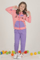 somon - lila renkli pamuklu i̇ki i̇plik quilling seti teknur 42518 kız çocuk pijama - eşofman takımı, tknr 42518, teknur pijama takımı, Teknur