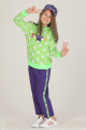 yeşil - mor renkli pamuklu i̇ki i̇plik quilling seti teknur 42012 kız çocuk pijama takımı, tknr 42012, teknur pijama takımı, aaf45d9b51be47bcb6e9c1275c2965c1