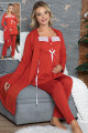 kadın kırmızı lohusa pijama takımı - 42348  3 lü kadın hamile pijaması, jnk-42348, lohusa pijama takımları, 7c6f489a7430413b962af4cef4adf393