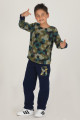 lacivert renk polar kumaş desenli quilling seti teknur 46007  erkek çocuk pijama takımı, teknur-46007, teknur pijama takımı, Teknur