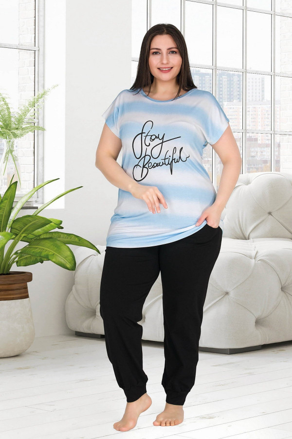 lady 10786 battal boy büyük beden kısa kol pijama takımı, ladybttlpjm10789, büyük beden (battal boy) pijama takımları, Lady