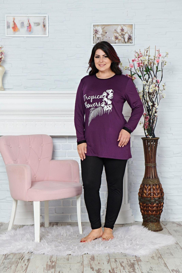 kadın büyük beden 2 li taytlı pijama takımı - bellamood 1380 battal pijama takımı eylül3009, 1380eylül3001, büyük beden (battal boy) pijama takımları, Blackmore
