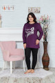 kadın büyük beden 2 li taytlı pijama takımı - bellamood 1380 battal pijama takımı eylül3009, 1380eylül3001, büyük beden (battal boy) pijama takımları, Blackmore