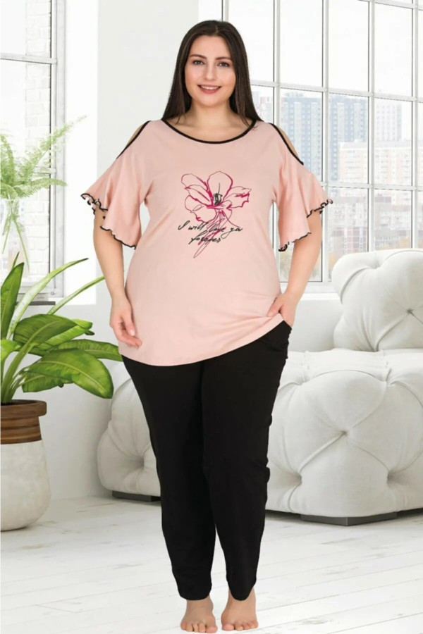 lady 10783 battal boy büyük beden kısa kol pijama takımı, lady10786, büyük beden (battal boy) pijama takımları, Lady