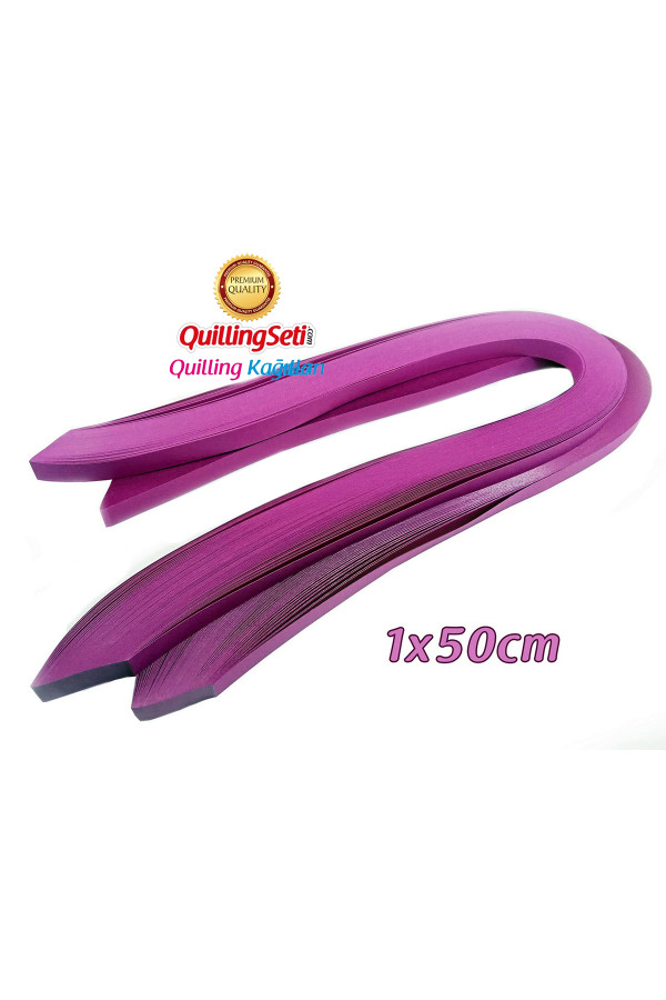 quilling kağıdı - fuşya renk 1x50cm 50li, qks-1708-10m, 10 mm 50 adetli quilling kağıtları, Quilling Seti
