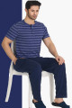 modal kumaş mavi  renkli teknur tkrn-30665 erkek kısa kol pijama takımı, tkrn 30665, erkek pijama takımı, Teknur