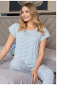 beyaz-gri renk kısa kol black more b219 kadın 2 parça pamuklu pijama takımı, b219, bayan pijama takımı, Blackmore