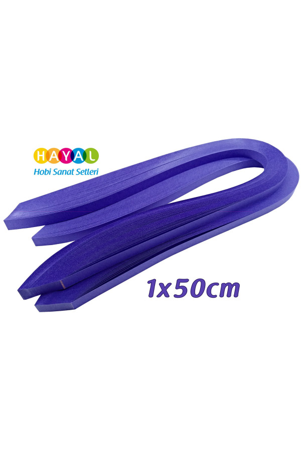 quilling kağıdı - mor renk 1x50cm 50li, qks-1703-10m, 10 mm 50 adetli quilling kağıtları, Quilling Seti