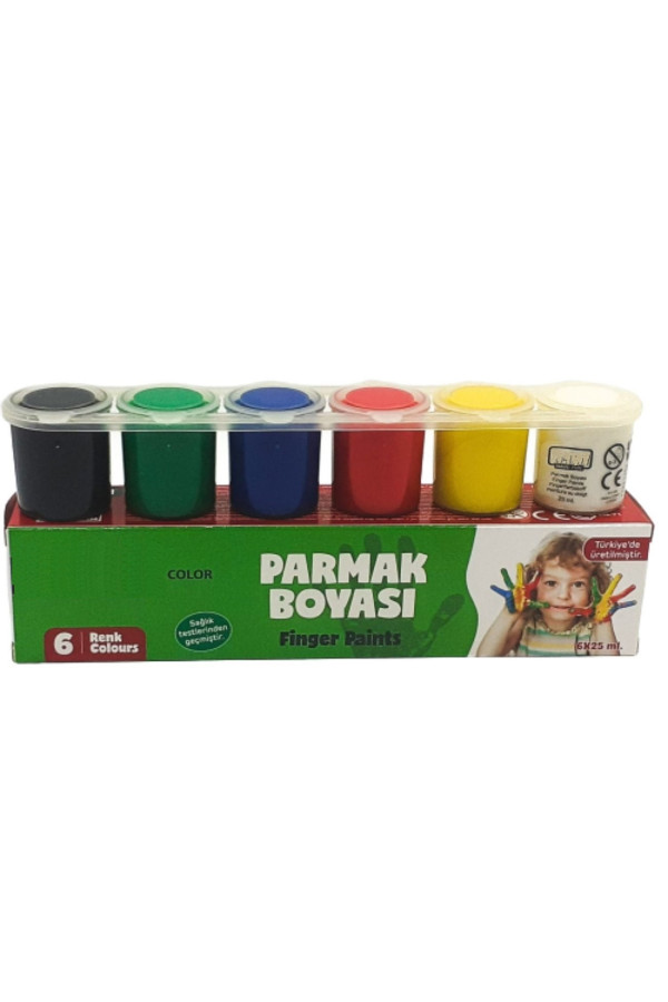 parmak ve yüz boyası 6 renk 6x25mm, ufen-pb-006-25mm, hobi boyaları