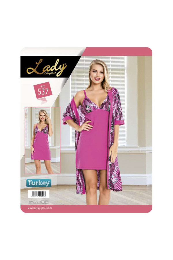 lady 536 2li gecelik sabahlık set takım  m-l standart beden, lady-537, lady pijama takımı