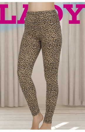 Lady 6050 Standart Beden Leopar Desenli Tayt