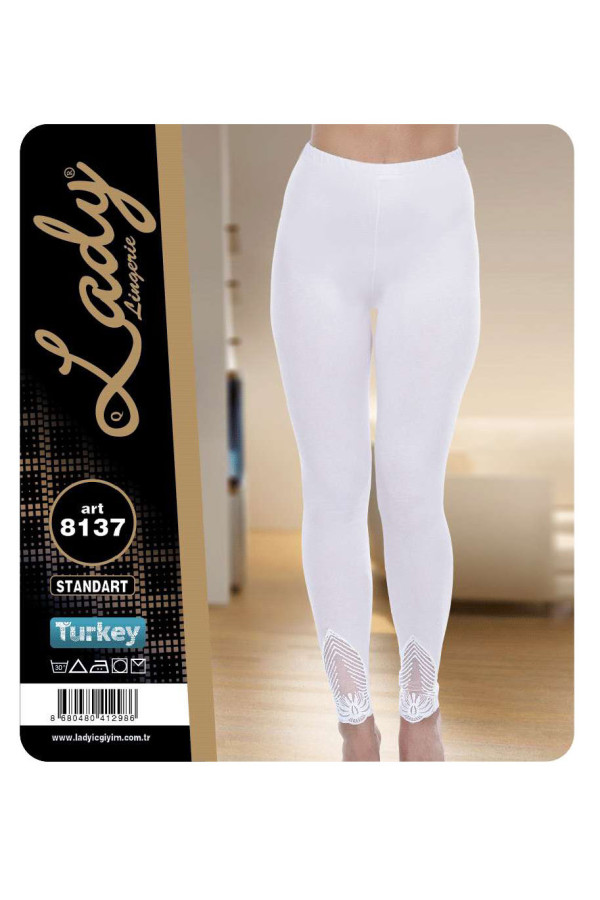 lady 8137 standart beden beyaz renk tayt, lady-8137, lady pijama takımı, Lady
