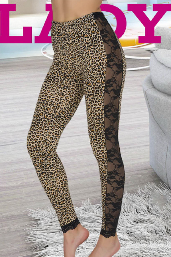 lady 8198 standart beden leopar desenli tayt, lady8198-tyt, lady pijama takımı, Lady