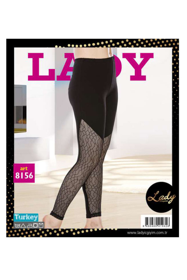 lady 8156 standart beden siyah renk tayt, lady-8156, lady pijama takımı