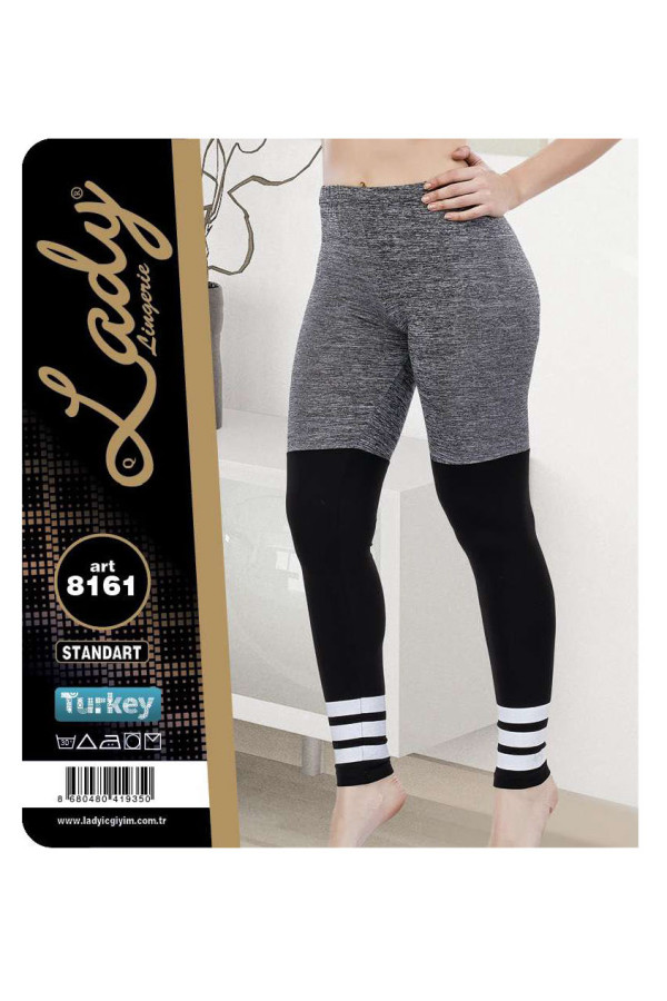 lady 8161 standart beden siyah renk tayt, lady-8161, lady pijama takımı, Lady