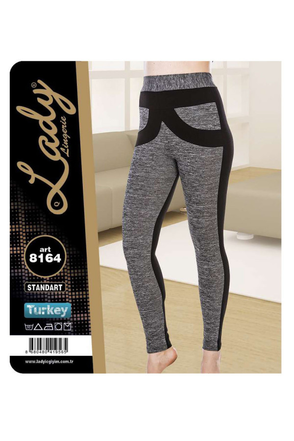 lady 8164 standart beden siyah renk tayt, lady-8164, lady pijama takımı, Lady